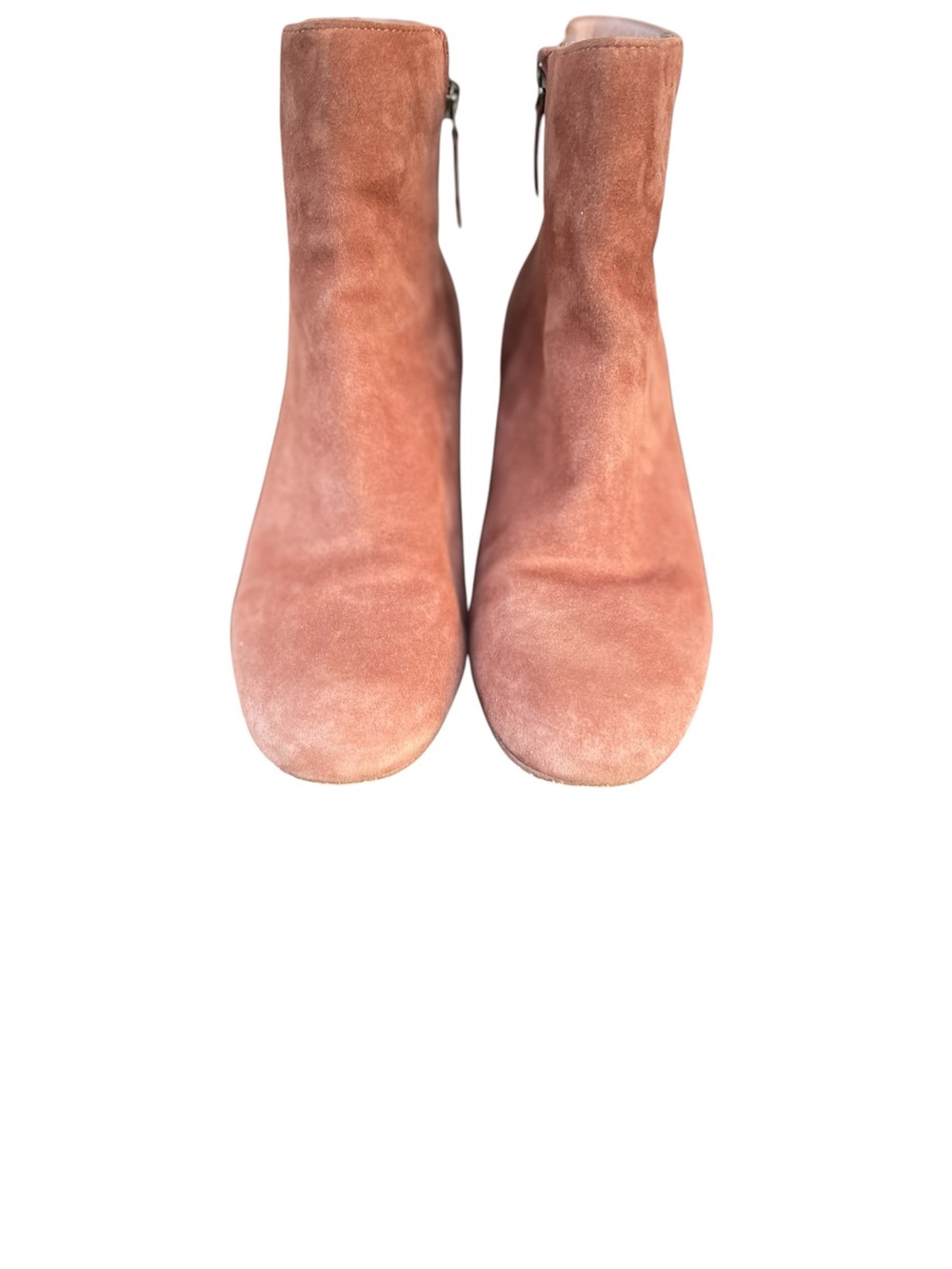 Halogen Women's Tan Suede Ankle Booties with Side Zip